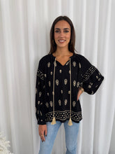 Load image into Gallery viewer, ANDREA BOHO TOP - BLACK
