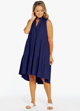 Load image into Gallery viewer, LIBBY LINEN DRESS - NAVY