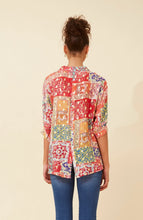 Load image into Gallery viewer, CELINE BLOUSE - RED WITH GOLD DETAILING