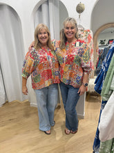 Load image into Gallery viewer, CELINE BLOUSE - RED WITH GOLD DETAILING