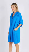Load image into Gallery viewer, ANNYA LINEN SHIRT DRESS - BLUE