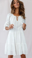Load image into Gallery viewer, CHELSEY WHITE LACE BOHO DRESS - INDIKAH