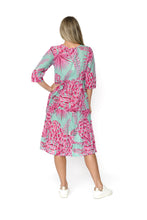 Load image into Gallery viewer, REBECCA MIDI DRESS - TEAL & PINK