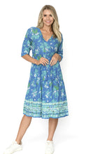 Load image into Gallery viewer, REBECCA MIDI DRESS - SEA WATER