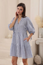 Load image into Gallery viewer, CARLY DRESS - BLUE STRIPE