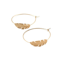 Load image into Gallery viewer, GOLD LEAF HOOP EARRINGS