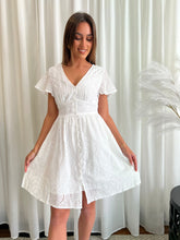 Load image into Gallery viewer, NATALIE BRODERIE ANGLAISE DRESS - WHITE