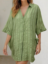 Load image into Gallery viewer, BEACH DAYS RELAXED COTTON SHIRT - GREEN