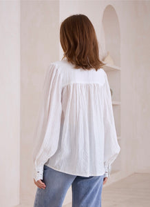 HARRIET BLOUSE - WHITE (generous sizing)