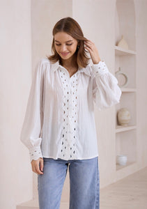 HARRIET BLOUSE - WHITE (generous sizing)