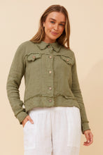 Load image into Gallery viewer, SASKIA ITALIAN LINEN JACKET - KHAKI