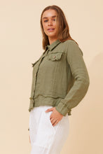 Load image into Gallery viewer, SASKIA ITALIAN LINEN JACKET - KHAKI
