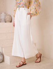 Load image into Gallery viewer, ALEXANDRIA TAILORED LINEN PANTS - WHITE