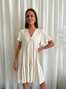 DALIA LINEN DRESS - NATURAL