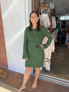 TALIA KNIT DRESS - KHAKI