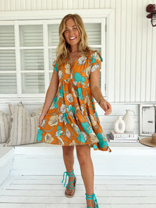 JAASE AQUA FIELDS TRACEY DRESS