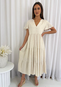 LUKAH LINEN NATURAL MAXI DRESS