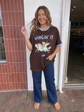 Load image into Gallery viewer, WINGIN IT OVERSIZED TEE - BROWN