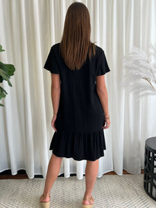 KYLIE LINEN DRESS - BLACK