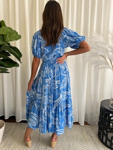 BLOSSOM MIDI DRESS - BLUE