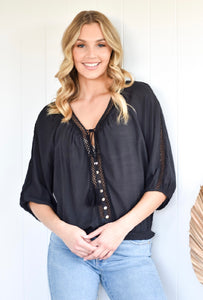 SUNSHINE COAST TOP - BLACK