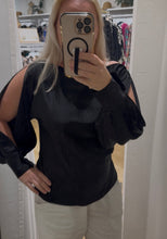 Load image into Gallery viewer, BIANCA OPEN SLEEVE BLOUSE - BLACK