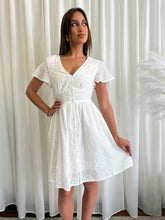 Load image into Gallery viewer, NATALIE BRODERIE ANGLAISE DRESS - WHITE