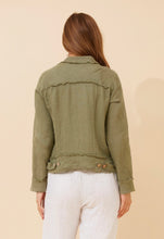 Load image into Gallery viewer, SASKIA ITALIAN LINEN JACKET - KHAKI