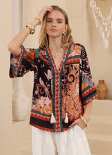 Load image into Gallery viewer, NOIR BLOOM BLOUSE