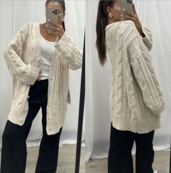 POLLY KNIT CABLE CARDIGAN