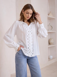 HARRIET BLOUSE - WHITE (generous sizing)