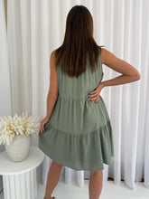 Load image into Gallery viewer, CHARLOTTE KHAKI LINEN DRESS