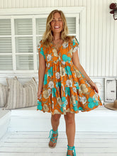 Load image into Gallery viewer, JAASE AQUA FIELDS TRACEY DRESS