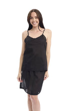 Load image into Gallery viewer, SARA COTTON CAMI SLIP TOP - BLACK