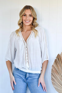 SUNSHINE COAST TOP - LIGHT BEIGE