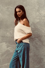Load image into Gallery viewer, MARLO DROP SHOULDER KNIT TOP - NATURAL