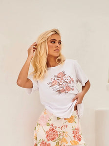 JAASE VINTAGE LOTUS FLOWER TEE