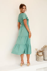 MACY MIDI DRESS - SAGE