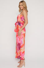 Load image into Gallery viewer, ABSTRACT SPLIT LEG JUMPSUIT - PINK