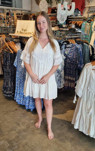 CHELSEY WHITE LACE BOHO DRESS - INDIKAH