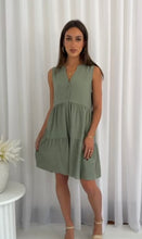 Load image into Gallery viewer, CHARLOTTE KHAKI LINEN DRESS