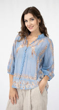 Load image into Gallery viewer, BIRDS OF PARADISE BLOUSE - BLUE