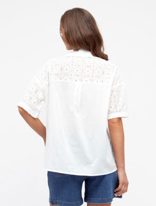 ALYSSA BRODERIE BLOUSE - WHITE