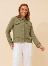 Load image into Gallery viewer, SASKIA ITALIAN LINEN JACKET - KHAKI
