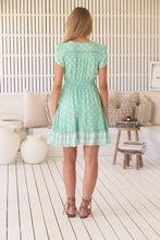 Load image into Gallery viewer, JAASE SEA FOAM CARMEN MINI DRESS