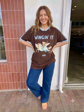Load image into Gallery viewer, WINGIN IT OVERSIZED TEE - BROWN