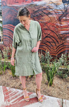 Load image into Gallery viewer, ANNYA LINEN SHIRT DRESS - KHAKI
