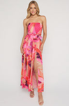 Load image into Gallery viewer, ABSTRACT SPLIT LEG JUMPSUIT - PINK