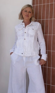 HANNA WHITE LINEN JACKET - SOUL SPARROW