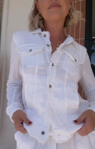 HANNA WHITE LINEN JACKET - SOUL SPARROW